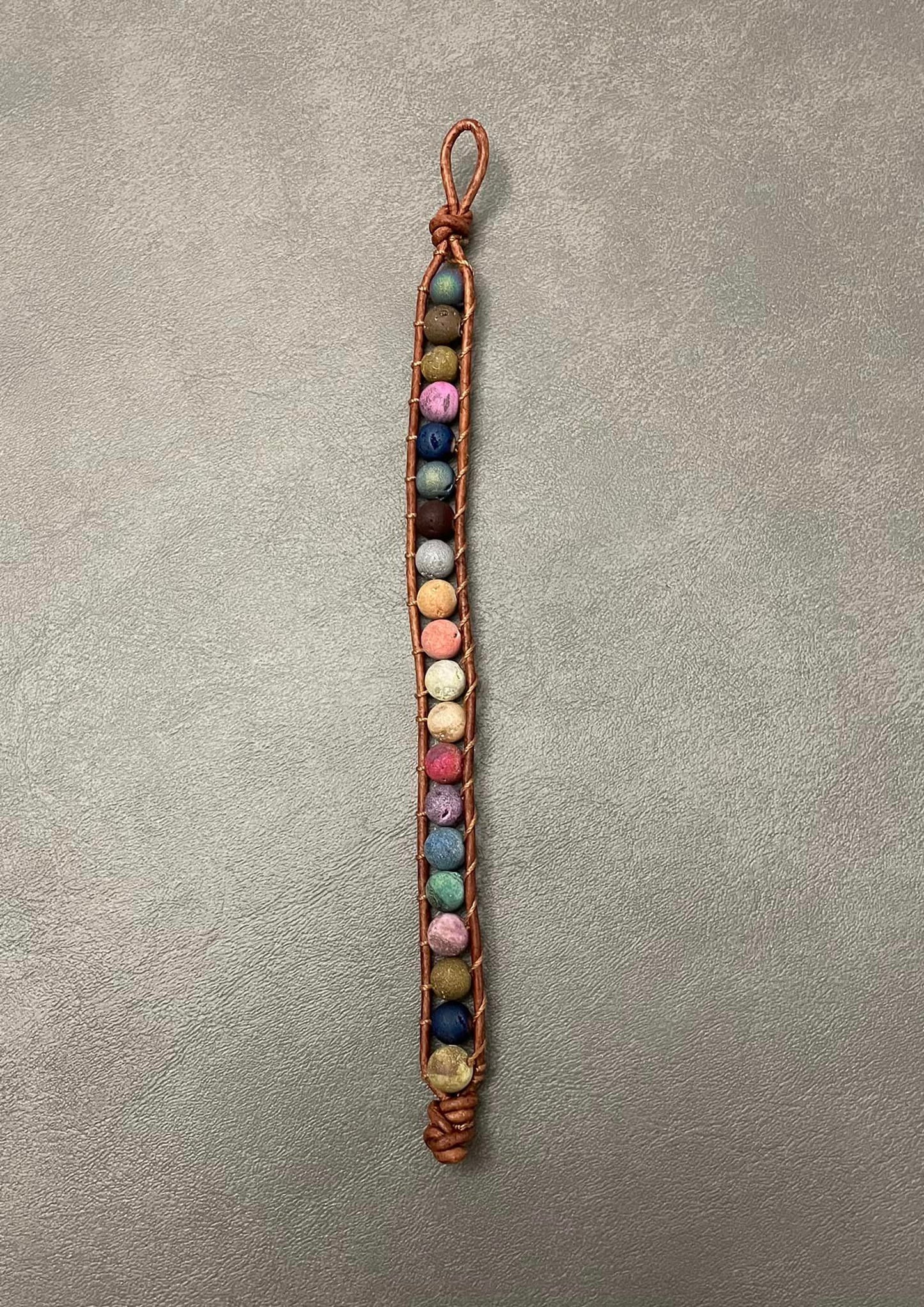 Leather Wrap Rainbow Bracelet