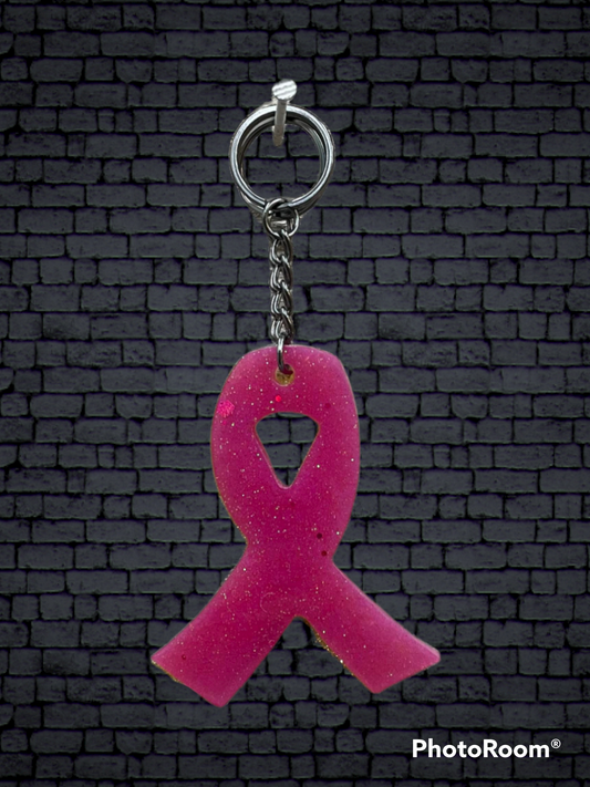 Cancer Ribbon Keychain - Choice of Color