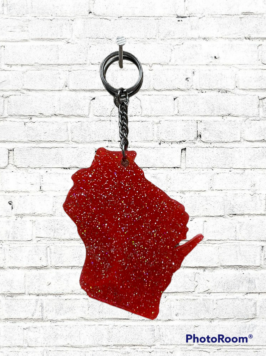 Wisconsin Keychain - Choice of Color